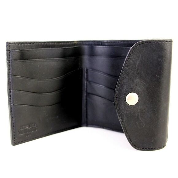 4.5"x4" VTG MICHAEL GREEN SCANDIABAG BLACK GENUINE LEATHER ID CARD BILL WALLET - Picture 4 of 6